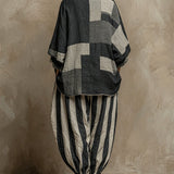 Imani | Long-Sleeve Color-Block Top & Elastic-Waist Pants Set