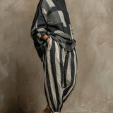 Imani | Long-Sleeve Color-Block Top & Elastic-Waist Pants Set