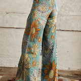 CIRILLA | Vintage Floral Pattern Palazzo Pants