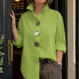 Lennox | Long Sleeve Button Blouse with Oversized Statement Buttons