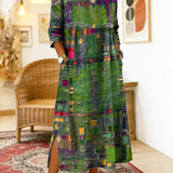 Manuela | Printed Dress with Ethnic Patchwork