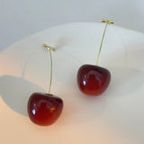 Blood Red Cherry Earrings, Y2K Jewelry, Y2K, Coquette, Lightweight, White Elephant Gift, Galentine's Party, Cute Earrings