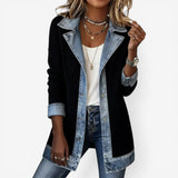 Reagan | Knit Hybrid Jacket with Contrast Trim and Long Sleeves