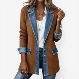Reagan | Knit Hybrid Jacket with Contrast Trim and Long Sleeves