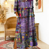 Manuela | Printed Dress with Ethnic Patchwork