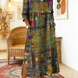 Manuela | Printed Dress with Ethnic Patchwork