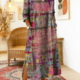 Manuela | Printed Dress with Ethnic Patchwork