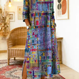 Manuela | Printed Dress with Ethnic Patchwork