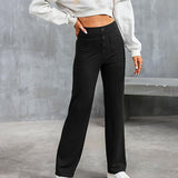 High waist casual elastic pants