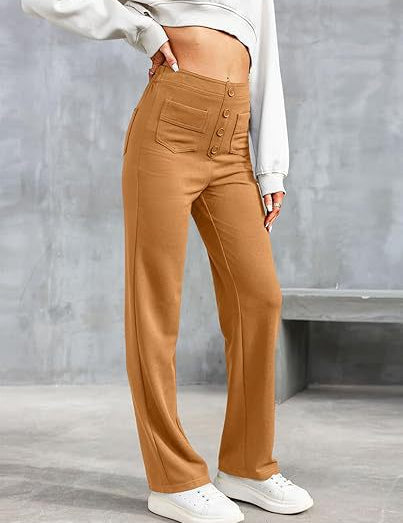 High waist casual elastic pants
