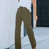 High waist casual elastic pants