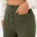 High waist casual elastic pants