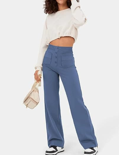 High waist casual elastic pants
