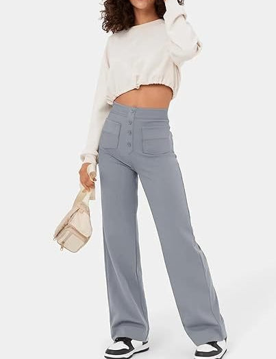 High waist casual elastic pants