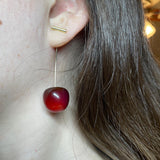 Blood Red Cherry Earrings, Y2K Jewelry, Y2K, Coquette, Lightweight, White Elephant Gift, Galentine's Party, Cute Earrings