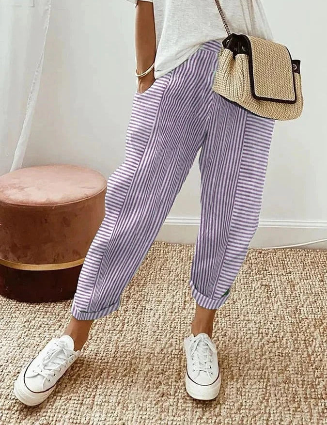 SOPHIA | Elegant in Casual Striped Pants