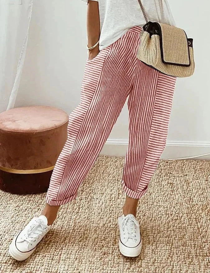SOPHIA | Elegant in Casual Striped Pants