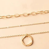 Classic layered gold chain with pendant