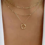 Classic layered gold chain with pendant